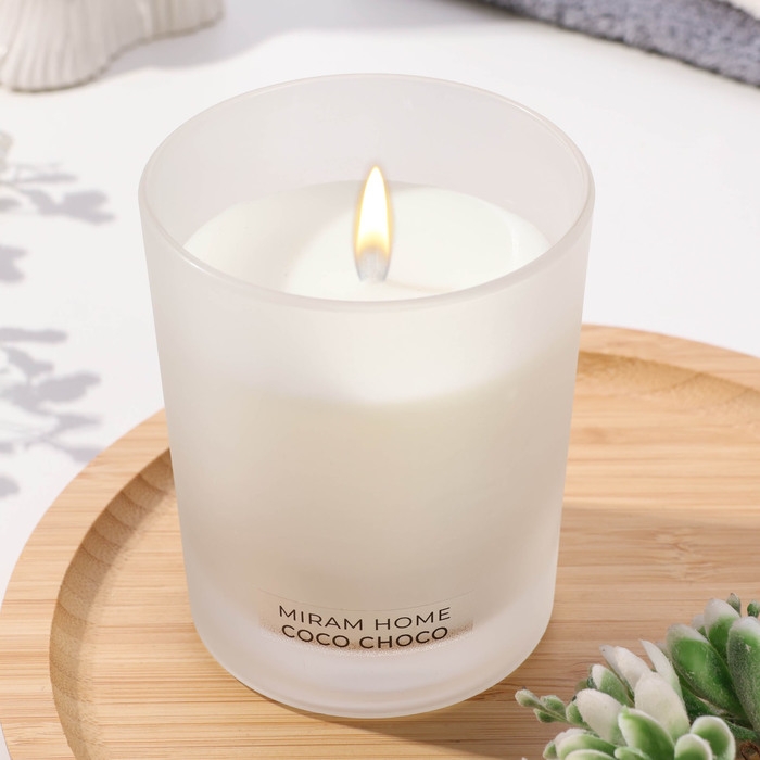 Свеча ароматическая в стекле  Свеча ароматическая в стекле "COCO CHOCO", кокос, шоколад и мёд, 200 г