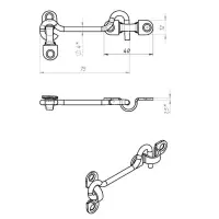 Крючок ветровой КР-75, покрытие цинк