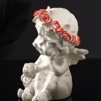 Фигурка гипс &laquo;Ангел с мишкой большой&raquo;, 13&times;8&times;7 см, перламутр