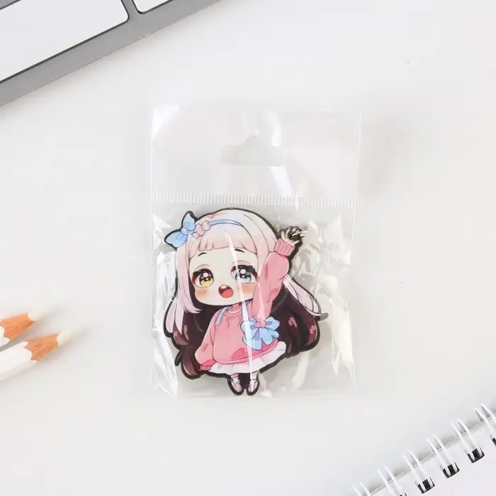 Брелок для ключей аниме «Девочка» деревянный