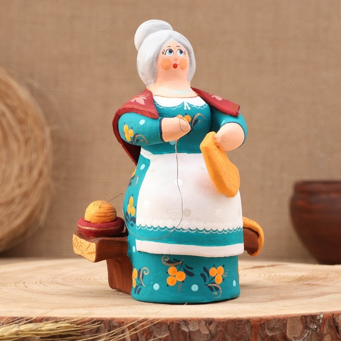 Ковровская игрушка  Ковровская игрушка "Скамейка Бабка вяжет", керамика