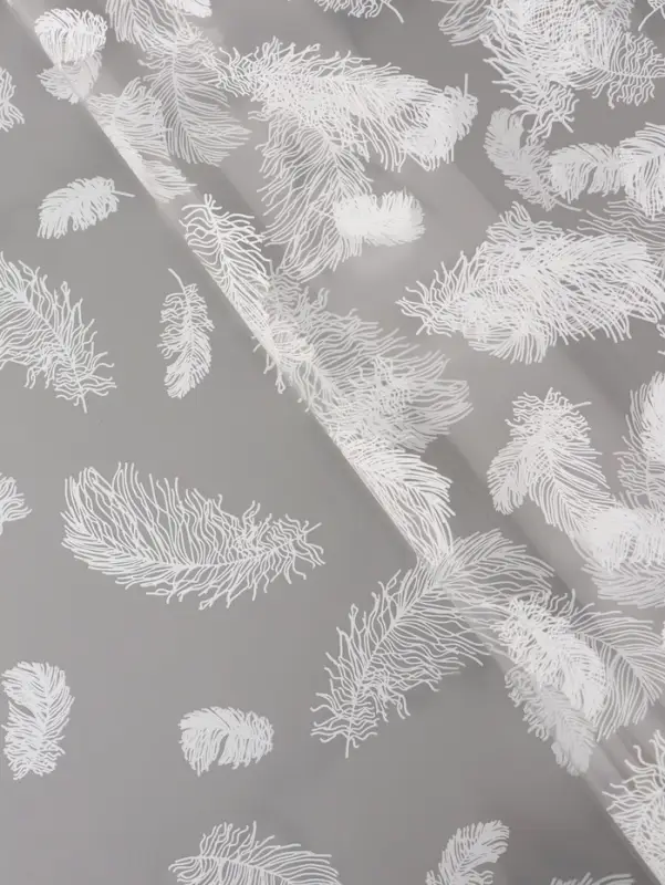 Плёнка для цветов &laquo;Перышки&raquo;, прозрачная/белая, 0.6&times;9.3&plusmn;5% м, 40 мкм, 200 г