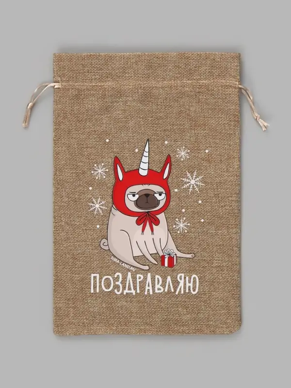 Набор мешков с термонаклейкой &laquo;Новый год&raquo;, холща, 10 шт., 20&times;30 см