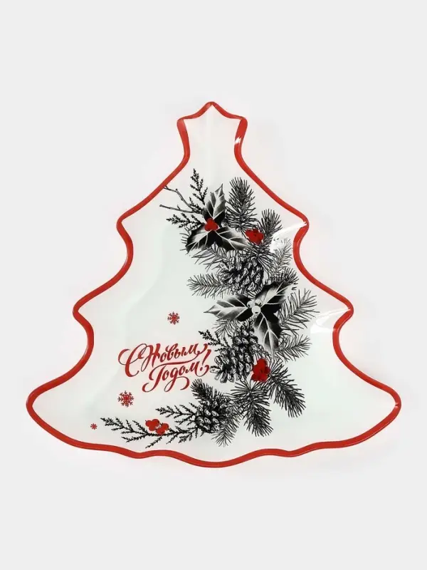Блюдо сервировочное ёлочка "С Новым Годом" 24,5х24,7х2 см