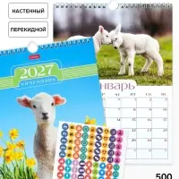 Календарь2027, настенный, перекидной &laquo;Символ года&raquo; 22&times;30 см, мини, с наклейками