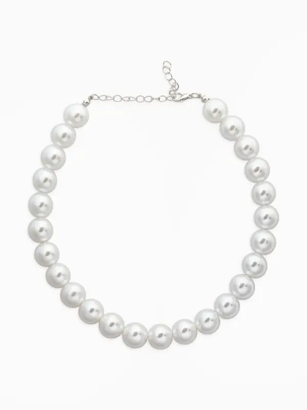 Чокеры из бусин &laquo;Сияние жемчуга&raquo;, 3 шт. бусины №14.10, 8, L=43 см, белый в серебре