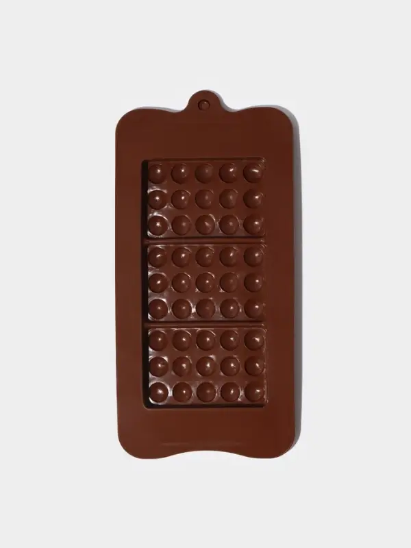 Форма для шоколада Доляна «Мини-шоколадки», силикон, 22×11×1 см, 3 ячейки, коричневая