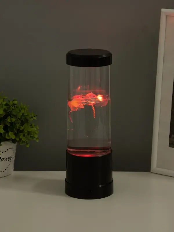 Лава - лампа RISALUX &laquo;Медузы&raquo;, подсветка, RGB, USB, 3-5 Вт, чёрная, 9&times;9&times;25.5 см