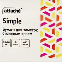 Стикеры Attache Simple куб 76х76, пастель 4 цвета 400 л