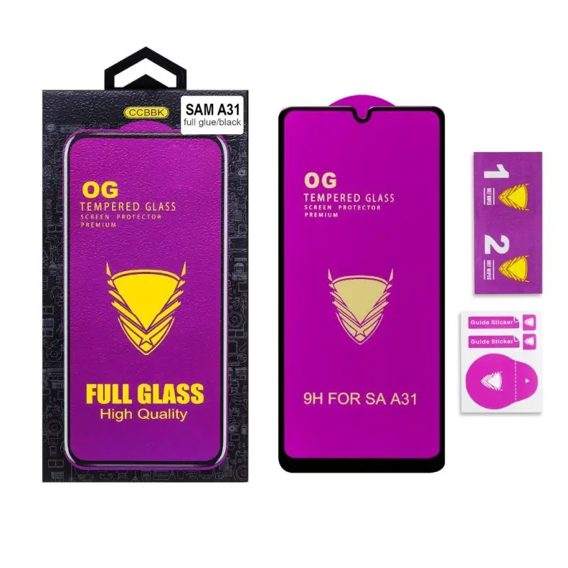 Защитное стекло Samsung A31 OG 3D черные Защитное стекло Samsung A31 OG 3D черные