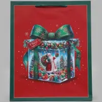 Пакет подарочный &laquo;Новогодний подарок&raquo;, 26&times;12&times;32 см