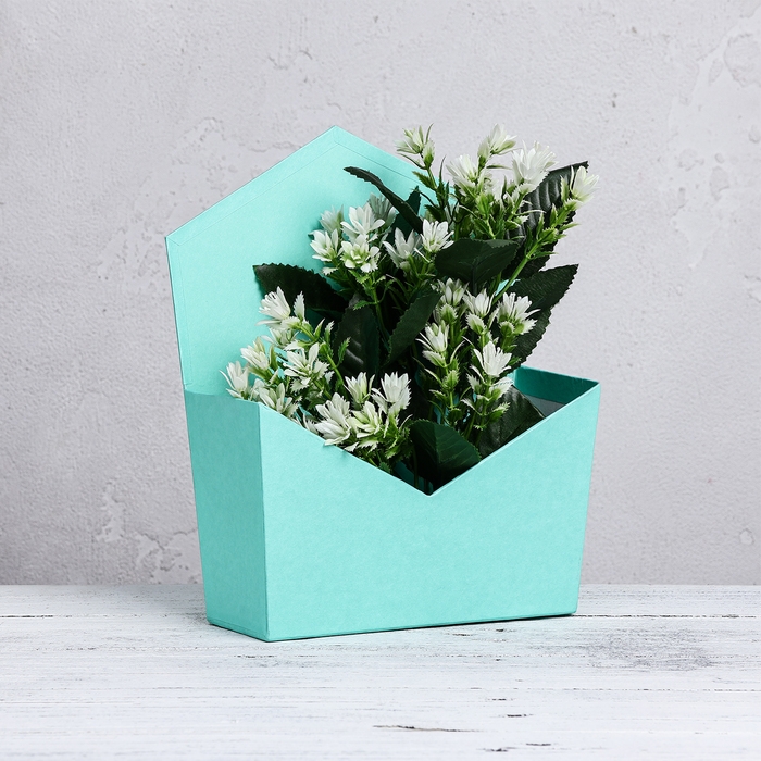 Конверт трапеция  однотонный, бирюзовый 19,5 х 23 х 8 см Конверт трапеция  однотонный, бирюзовый 19,5 х 23 х 8 см