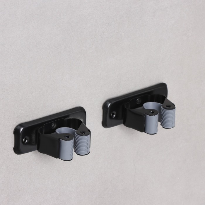 Держатель для швабр Доляна, 2 шт, 8,5×3×4,5 см Держатель для швабр Доляна, 2 шт, 8,5×3×4,5 см