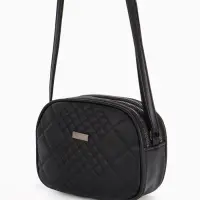 Сумка женская кросс-боди на молнии, 19&times;7&times;15 см, в клетку, чёрная