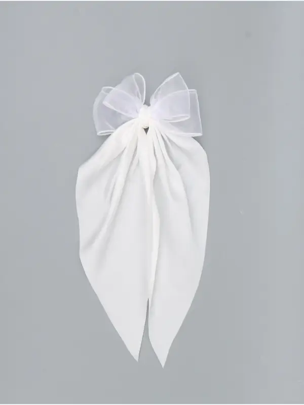 Бант для волос на заколке с лентами, белый, Принцессы Бант для волос на заколке с лентами, белый, Принцессы