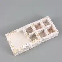 Коробка подарочная под 6 конфет новогодняя &laquo;Снежинки&raquo;, 13.5&times;9.5&times;3.5 см