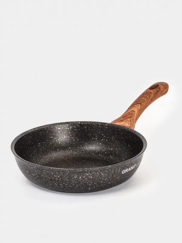 Сковорода KUKMARA Granit Ultra original, d=24 см, пластиковая ручка, антипригарное покрытие, литой алюминий, коричневая