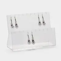 Подставка под серёжки на 10 пар, 2 ряда, 16&times;6.5&times;11, оргстекло 2 мм