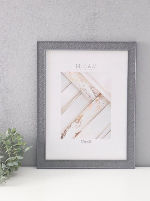 Фоторамка пластик Фоторамка пластик "МИРАМ" 30х40 см, тёмно-серый