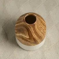 Ваза для цветов Теа, 15&times;10 см, керамика, белая, коричневая