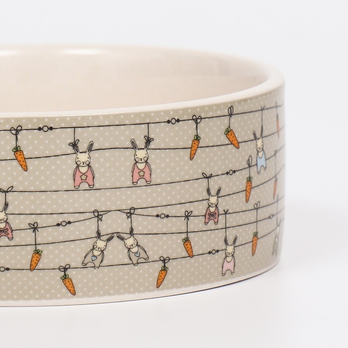 Миска керамическая  Миска керамическая "Кроличьи игрушки" 300мл, 11,5 х 5 см, бело-серая