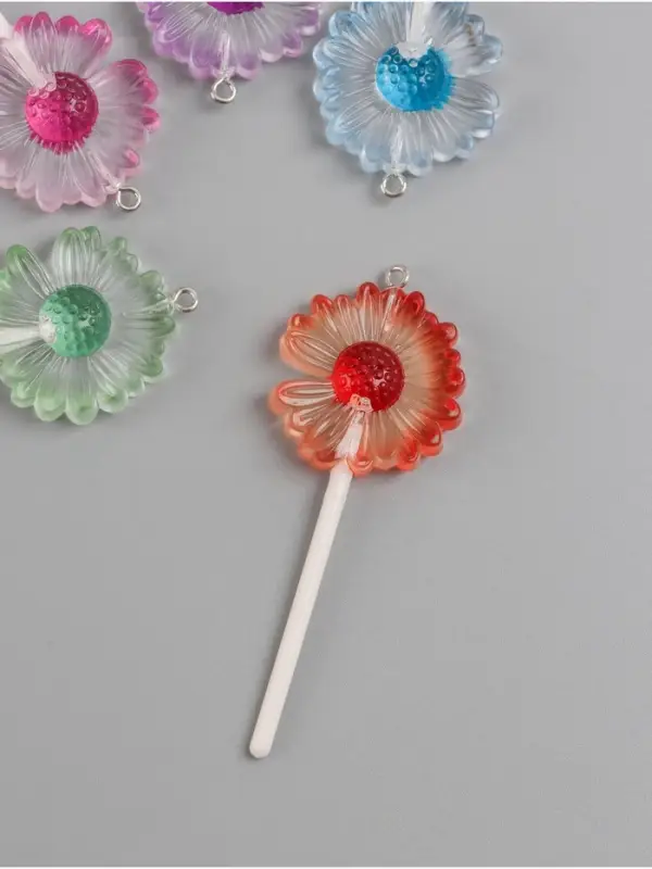 Подвеска для творчества акрил Подвеска для творчества акрил "Ромашка на палочке" МИКС 6х2,8х1 см