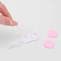 Набор для контактных линз, в футляре с зеркалом, 4 предмета, цвет МИКС