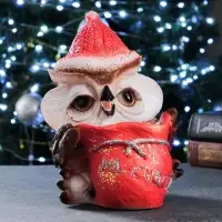 Фигура "Сова с мешком "На счастья" с блестками 22см