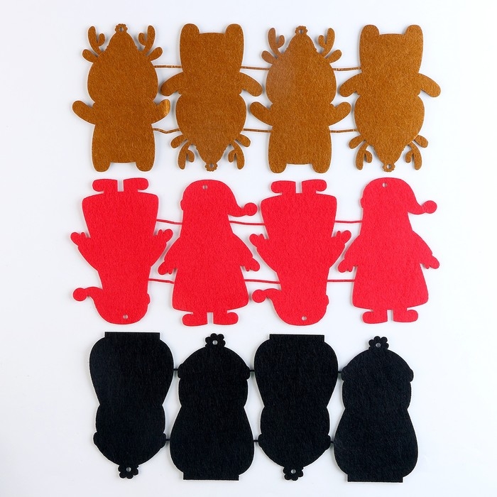 Гирлянда из фетра своими руками на новый год «Дед мороз и друзья», набор для творчества Гирлянда из фетра своими руками на новый год «Дед мороз и друзья», набор для творчества
