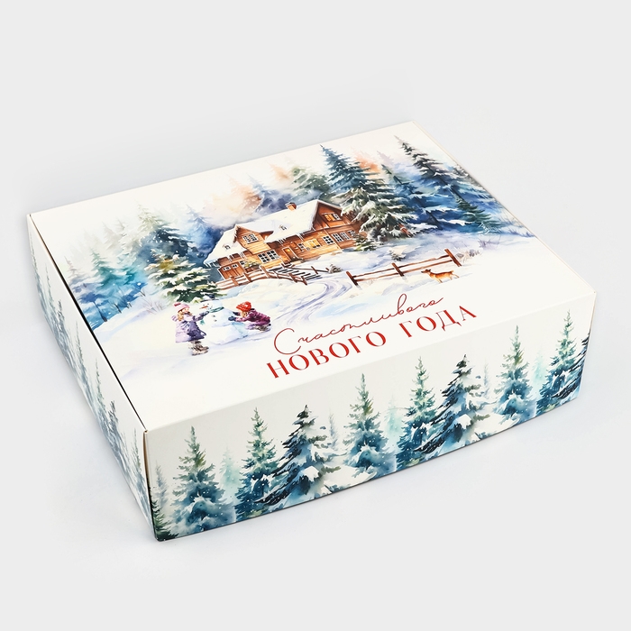 Коробка подарочная новогодняя складная «Счастливого Нового года», 31 х 24,5 х9 см