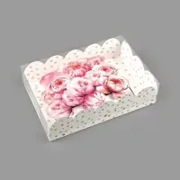 Коробка для печенья, кондитерская упаковка с пластиковой крышкой, &laquo;Счастье ждет тебя&raquo;, 20&times;30&times;8 см