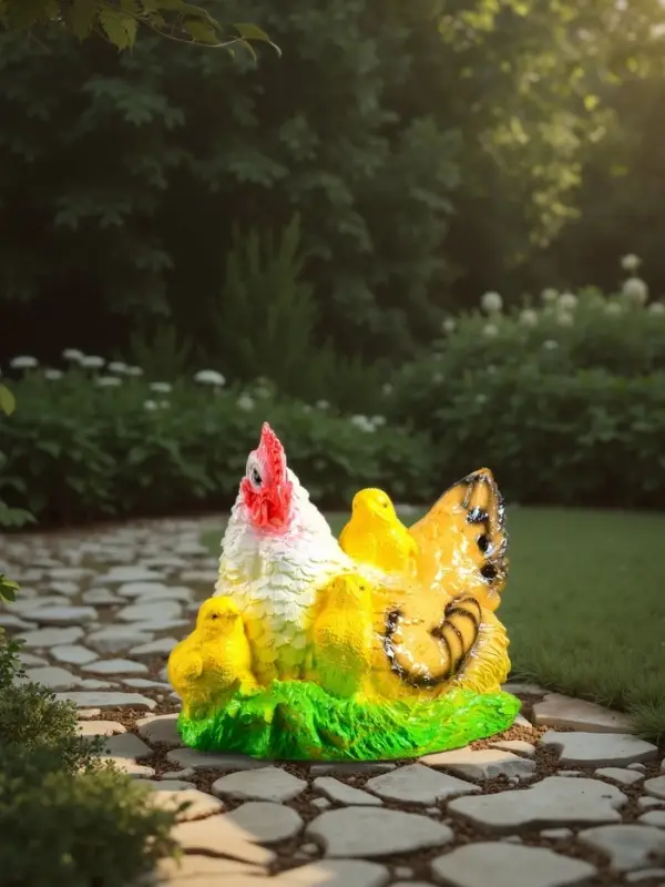 Садовая фигура из гипса &laquo;Курица наседка с цыплятами&raquo;, 27&times;20&times;21 см