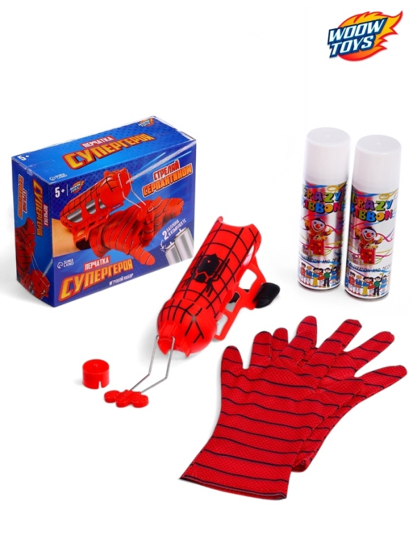 WOOW TOYS Игровой набор Перчатка WOOW TOYS Игровой набор Перчатка "Человек - паук" с серпантином (2 баллона)