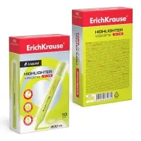 Маркер текстовыделитель ErichKrause Liquid Visioline V-14 Neon, 0.6-4.0 мм, жидкие чернила на водной основе, жёлтый