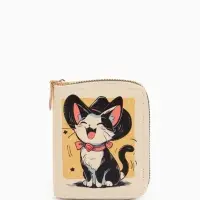 Кошелёк на молнии &laquo;Выбражулька&raquo;, 8.5&times;2.5&times;10.5 см, с принтом, бежевый