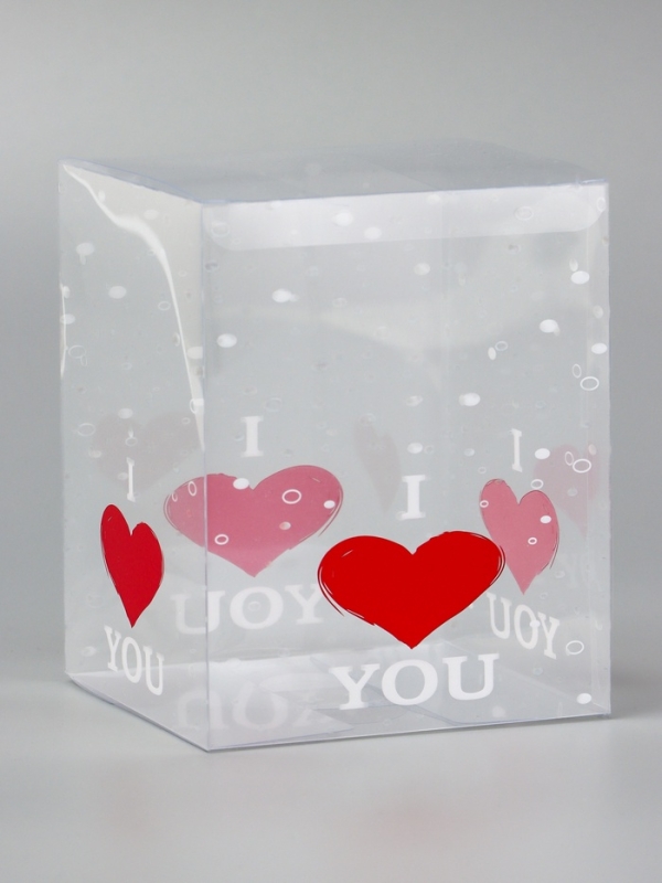 Складная коробка из PVC I love you, 12 x 12 x 15 см 5шт Складная коробка из PVC I love you, 12 x 12 x 15 см 5шт