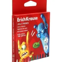 Восковые мелки 8 цветов, ErichKrause Jolly Friends, круглые