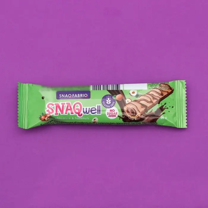 Батончик вафельный SNAQ FABRIQ, шоколадно-ореховая паста, 20 г Батончик вафельный SNAQ FABRIQ, шоколадно-ореховая паста, 20 г