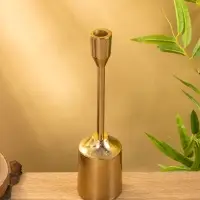 Подсвечник "Доблесть" золотой алюминий 8х8х30 см