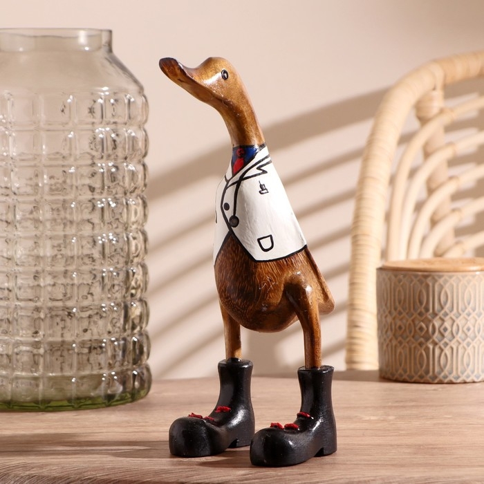 Сувенир дерево "Утка в белом пиджаке" 13х9х27 см