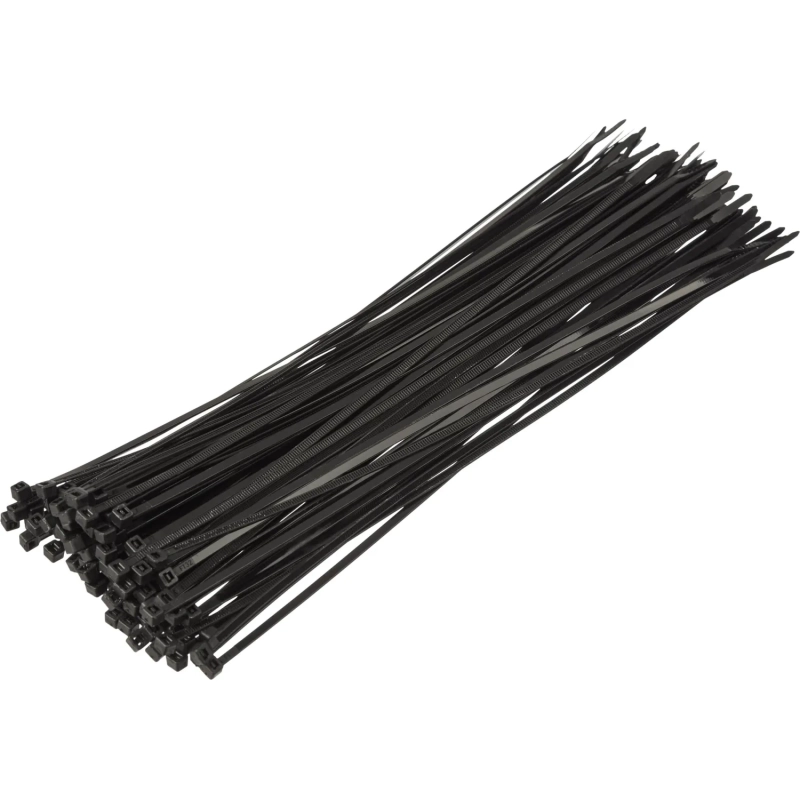 Хомут стяжка нейлоновая Topfort 4х300 (3,6х300 мм) чёрный 100 шт/уп