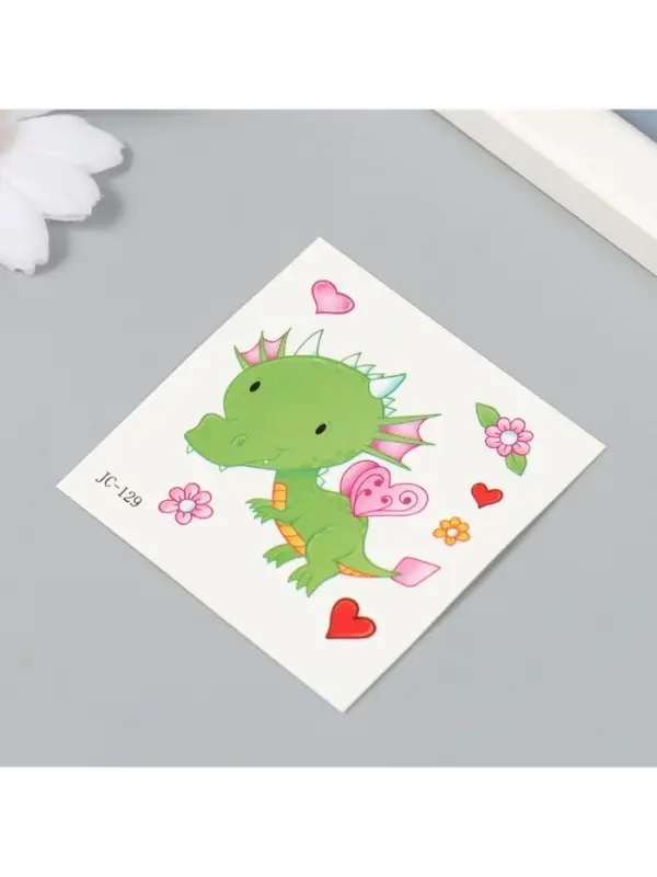 Переводная тату на тело цветная «Дракоша», 6×6 см