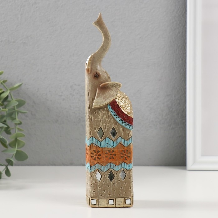 Сувенир полистоун Сувенир полистоун "Серый слон с хоботом вверх" 4,4х5,2х22 см