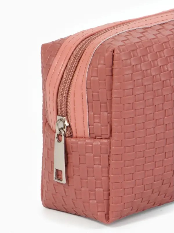Косметичка дор Плетенка, 16*5*10, отдел на молнии, темно-розовый