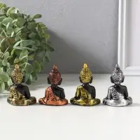 Набор фигурок 4 шт. &laquo;Будда нарядный&raquo;, полистоун, 2.3&times;4.5&times;6 см