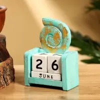 Календарь настольный &laquo;Ракушка&raquo;, 7&times;4&times;9 см, дерево, бирюзовый