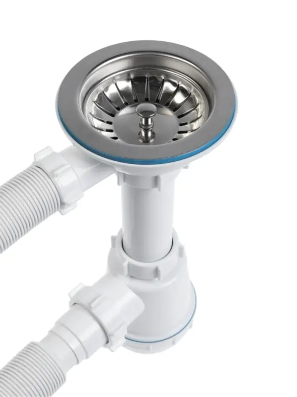 Сифон для мойки ZEIN, 3 1/2&rsquo;&rsquo;*40мм, круглый перелив, с гофротрубой 40/50 мм