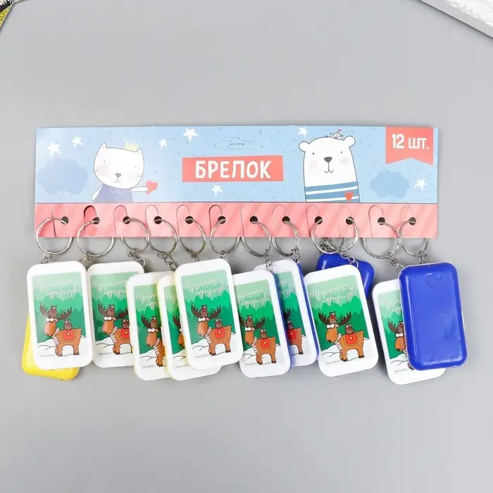 Фонарик брелок для ключей на кольце «Олешка с совами: Приятных сюрпризов», 6.5×3.5×1 см Фонарик брелок для ключей на кольце «Олешка с совами: Приятных сюрпризов», 6.5×3.5×1 см