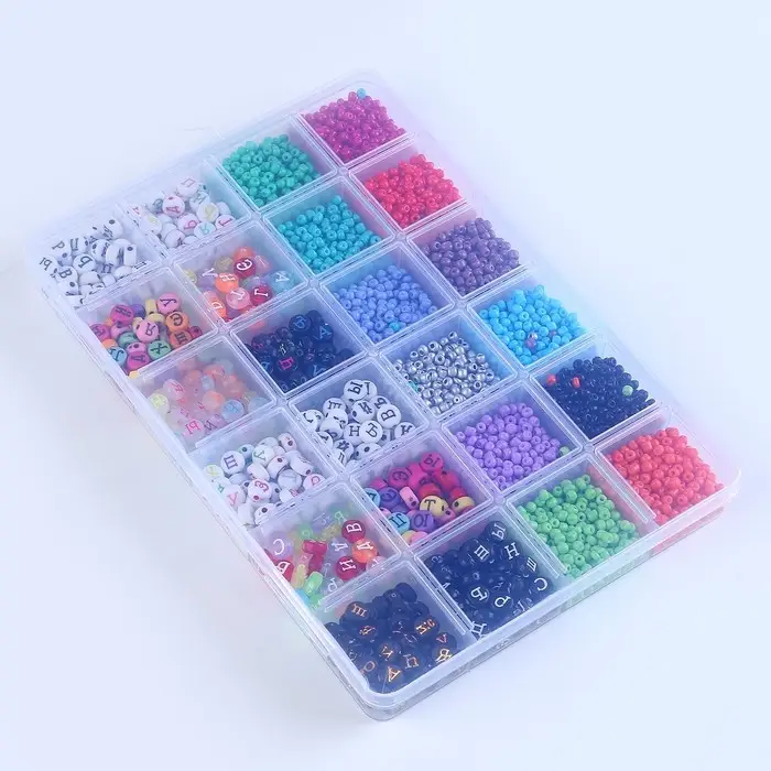 Набор для создания украшений, 24 вида бусин