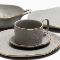 Чайная пара керамическая Dolce Ceramo. «Сканди», 2 предмета: кружка 220 мл, блюдце 13 х 13,6 см